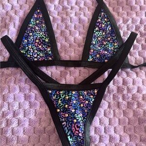 Colorful Leopard Print Bikini Set